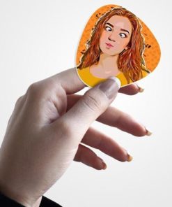 sticker in female hand