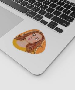 laptop with a sticker